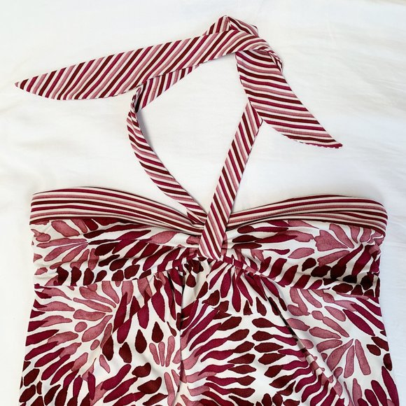 Raspberry/White short halter dress - Picture 2 of 5